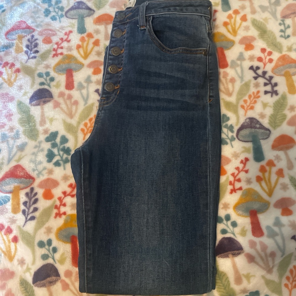 High Rise Blue Jeans with Classic Indigo Wash